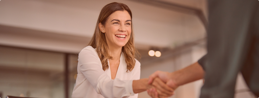 Woman shaking hand